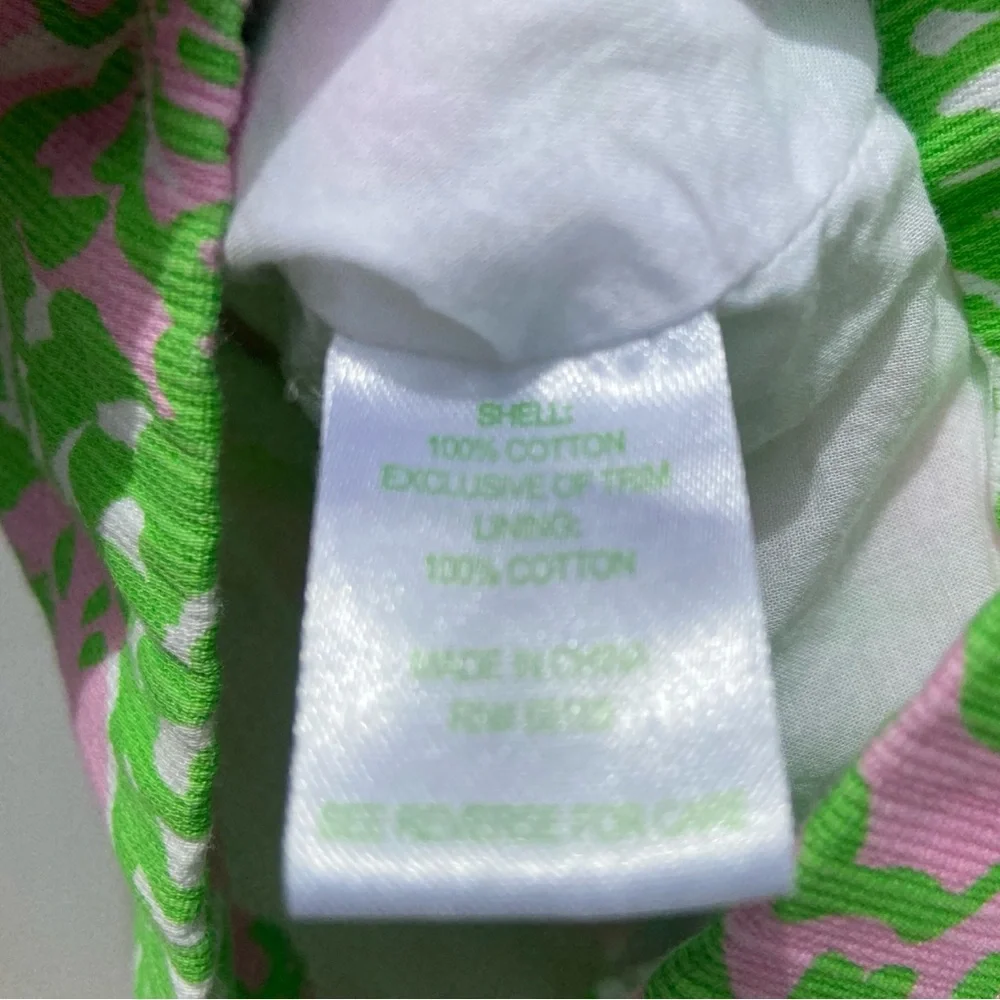 Lilly Pulitzer Liz Shift Dress Lion Print Green Pink Size 00 - Picture 5 of 8
